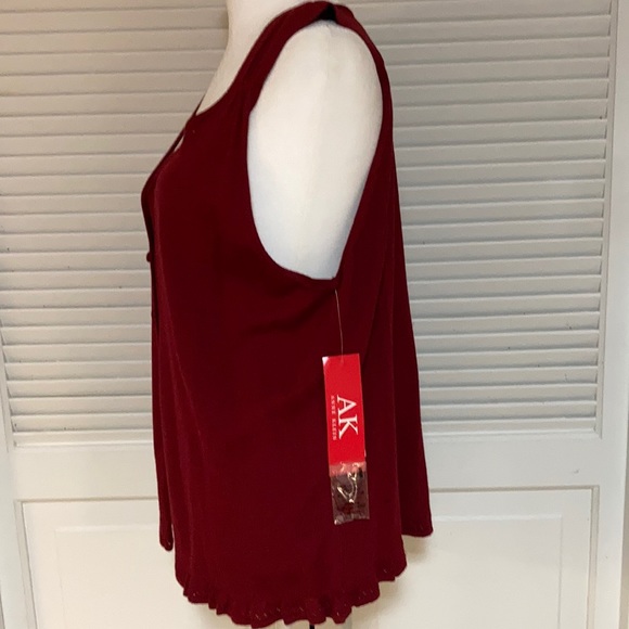 NWT Anne Klein Shade of Maroon Sleeveless Sweater Size XL - Picture 4 of 12
